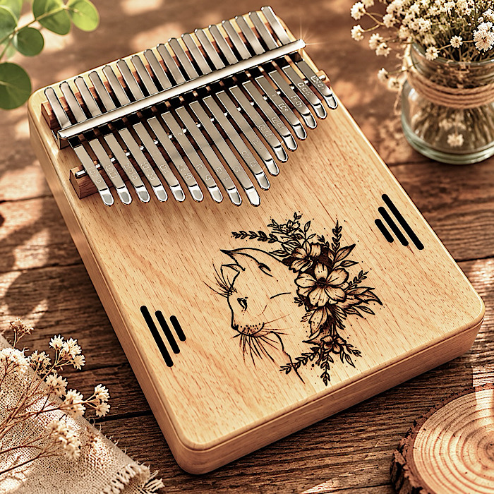 کالیمبا ۱۷ تیغه سوخته نگاری گربه