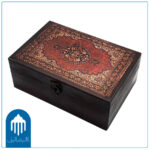 جعبه کادویی چوبی (جعبه کالیمبا) طرح فرش ایرانی