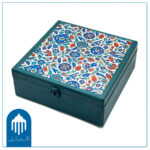 جعبه کادویی چوبی (جعبه کالیمبا) طرح کاشی ایرانی